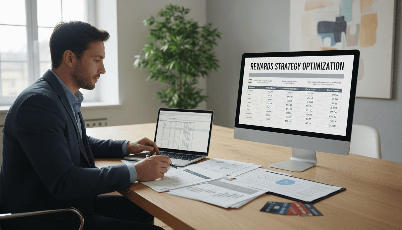 Credit card rewards consultant reviewing personalized strategy documents with client
